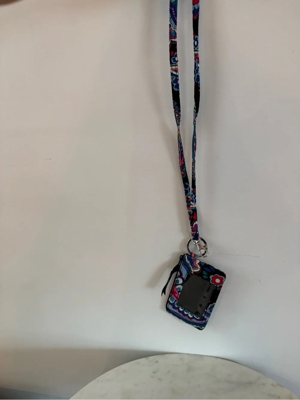 Vera Bradley Zip ID Wallet Lanyard Wristlet Haymarket Paisley Floral NWOT